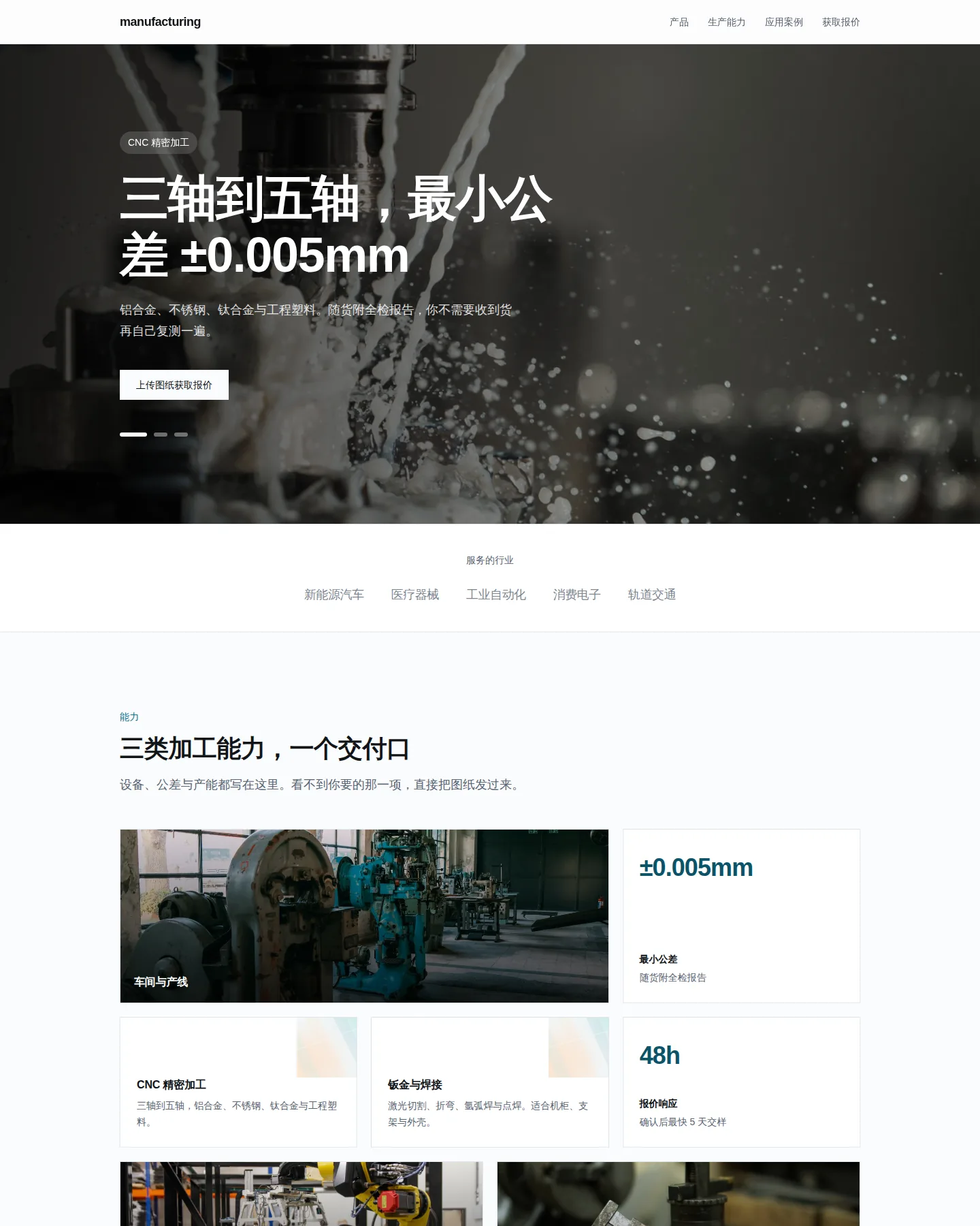 制造业产品站 的首页截图