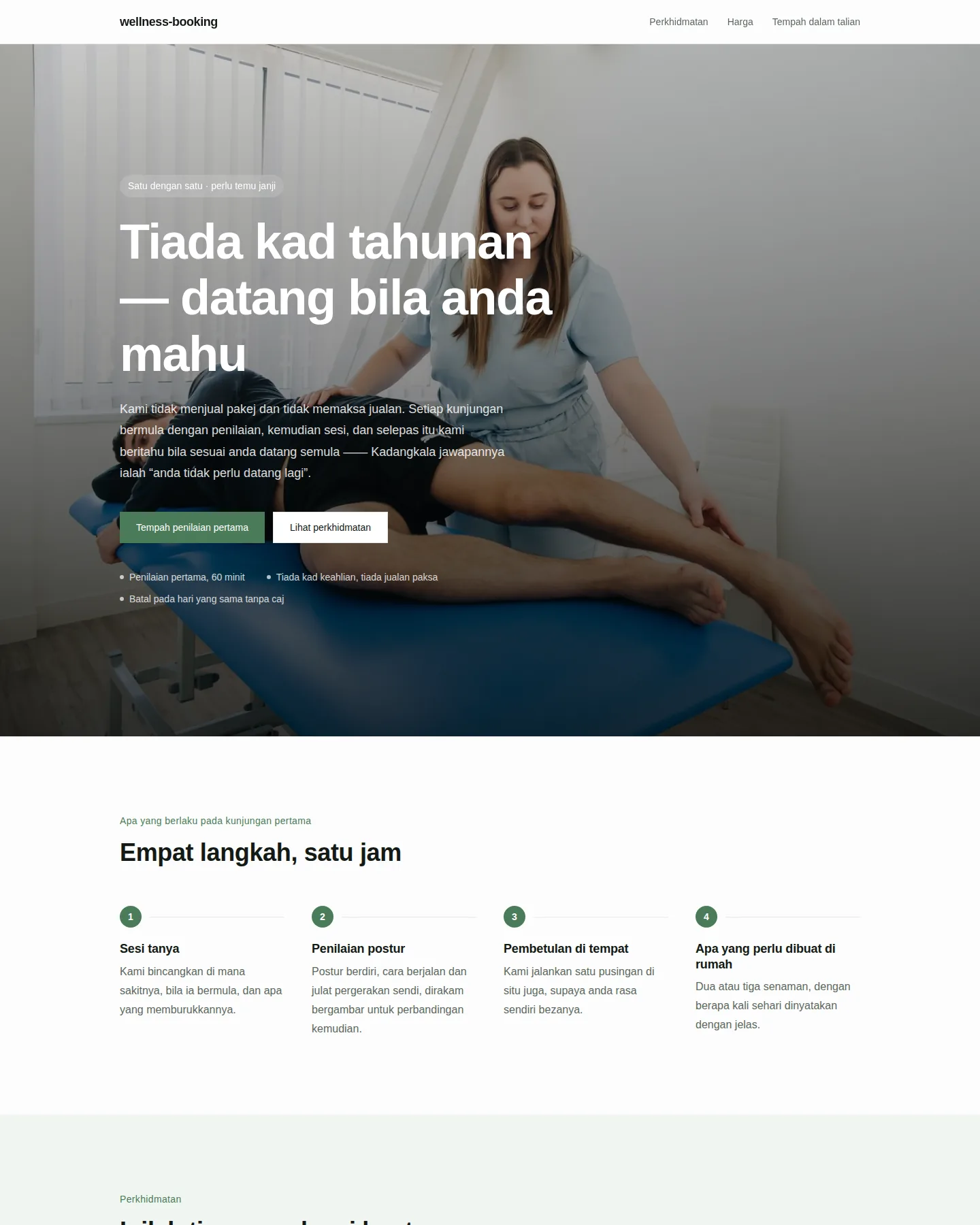 Tangkapan skrin laman utama Studio berasaskan temu janji
